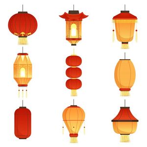 Bộ sưu tập đèn lồng nhiều hình dạng file vector mẫu CR465