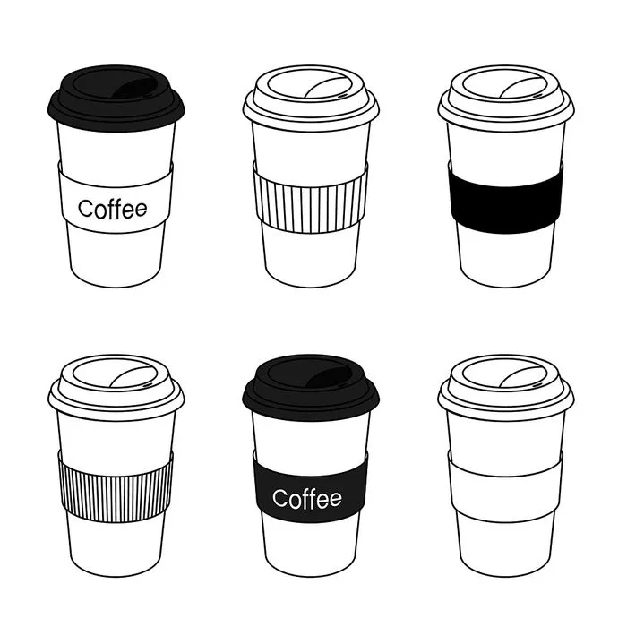 Hình ảnh cốc cafe file vector mẫu KS784
