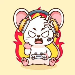 Chuột Chơi Game Nổi Giận – Minh Họa Vector EPS Đáng Yêu