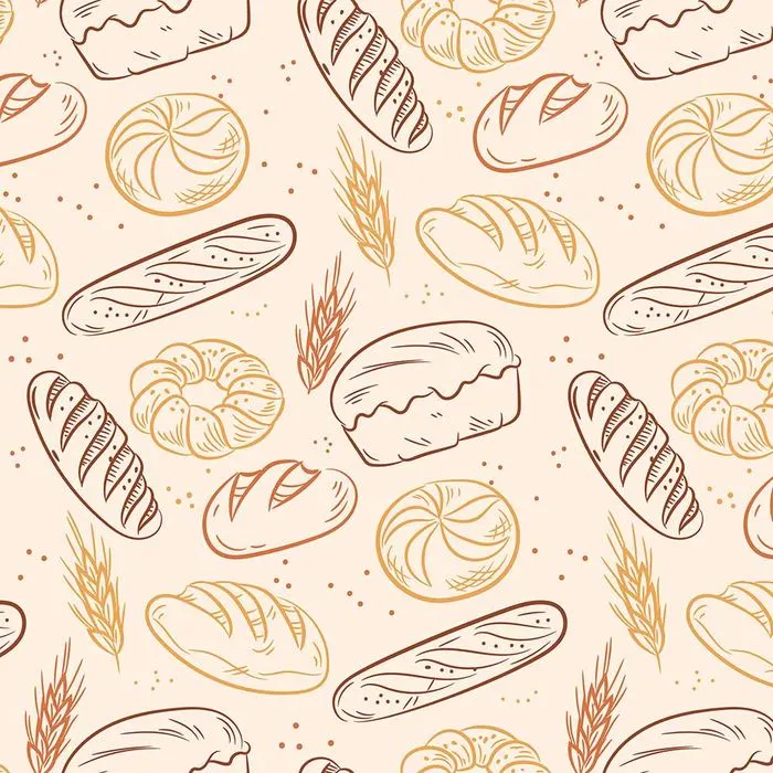 Hình Nền Bánh Mì Minh Họa Dễ Thương – File EPS Vector Thiết Kế