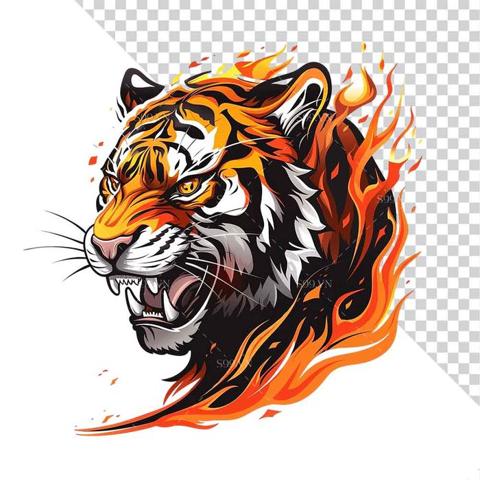 Hình ảnh khuôn mặt chú hồ hung dữ file PNG mẫu CR1093