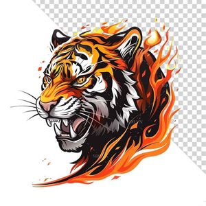 Hình ảnh khuôn mặt chú hồ hung dữ file PNG mẫu CR1093