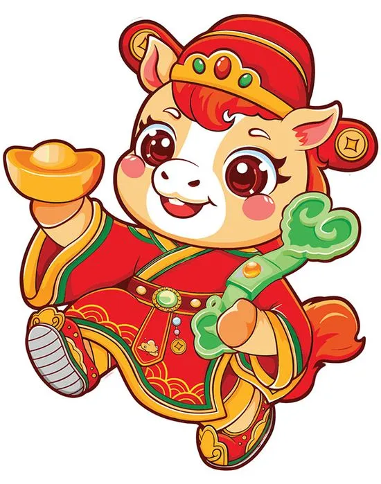 Linh Vật Ngựa Tết Tài Lộc - Hình Minh Họa Vector EPS