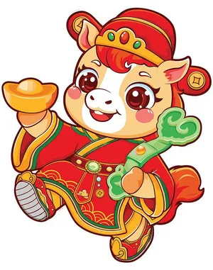 Linh Vật Ngựa Tết Tài Lộc - Hình Minh Họa Vector EPS