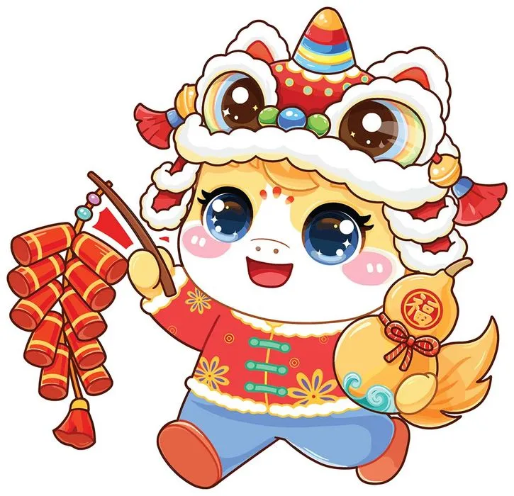 Linh Vật Ngựa Tết Nguyên Đán Dễ Thương - Minh Họa Vector EPS