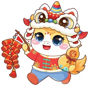 Linh Vật Ngựa Tết Nguyên Đán Dễ Thương - Minh Họa Vector EPS