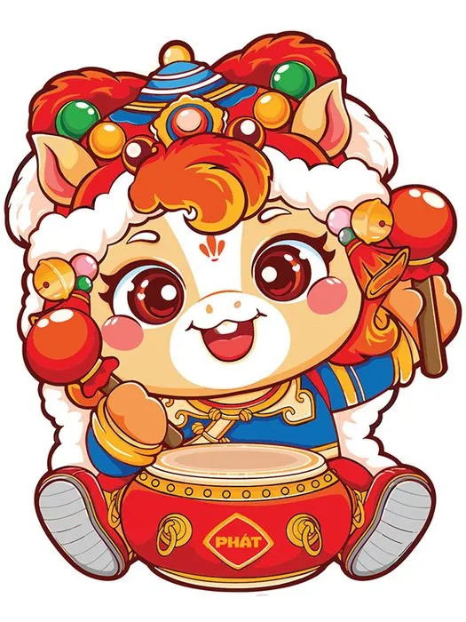 Linh Vật Ngựa Tết Dễ Thương - Đồ Họa Vector EPS