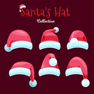 Bộ sưu tập mũ ông già noel file vector mẫu CR1802
