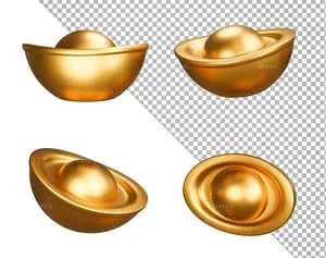 Hình vẽ tay thỏi vàng file PNG mẫu CR1916