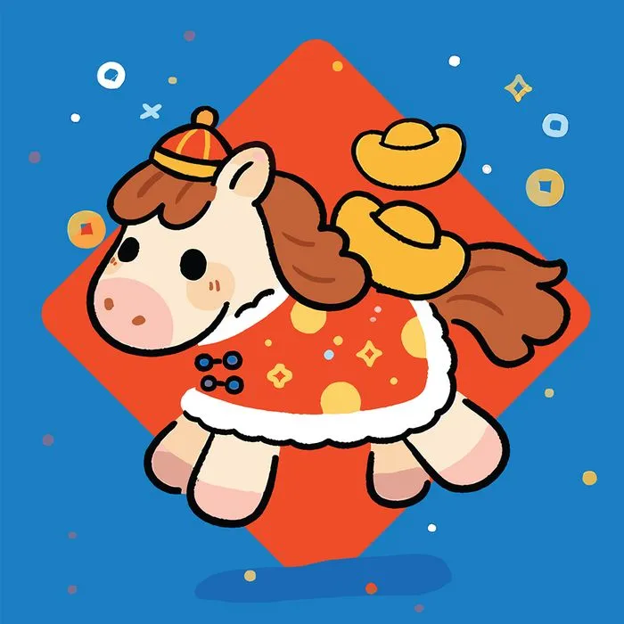 Linh Vật Ngựa Tết Bính Ngọ 2026 – Minh Họa Vector Dễ Thương