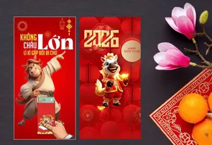 Vector Lì Xì Tết 2026 Hình Ngựa Hoạt Hình Độc Đáo – File CDR