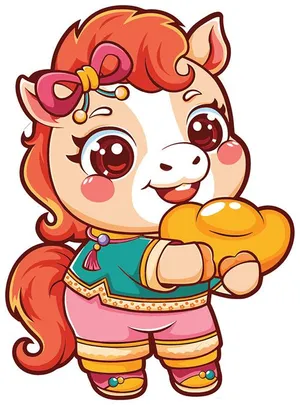 Linh Vật Ngựa Tết Nguyên Đán Dễ Thương - Minh Họa Vector EPS