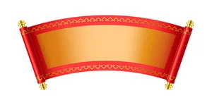 Câu Đối Đỏ Tết Vector - Khung Cuộn Vàng Trang Trí Đẹp (EPS)