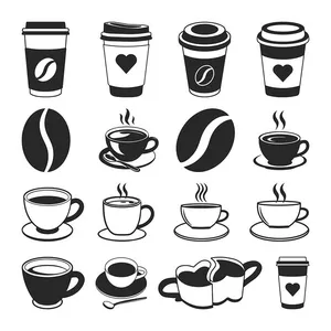 Hình minh họa cốc cafe file vector mẫu KS849