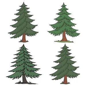 Hình ảnh cây thông file vector mẫu KS725