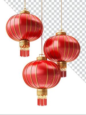 Hình ảnh đèn lồng màu đỏ trang trí ngày lễ tết file PNG mẫu CR586