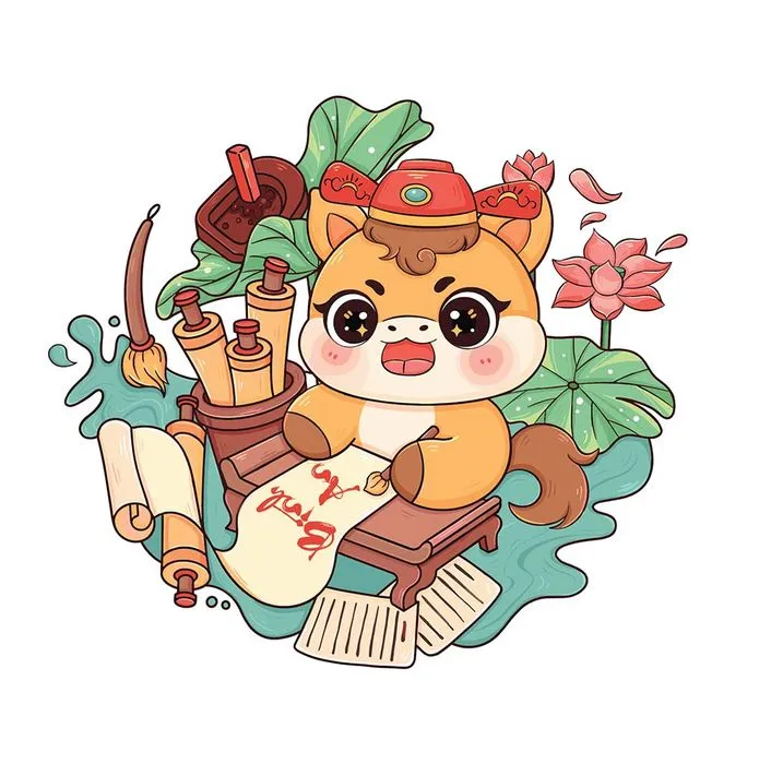 Linh Vật Ngựa Tết Nguyên Đán Dễ Thương - Minh Họa Vector EPS