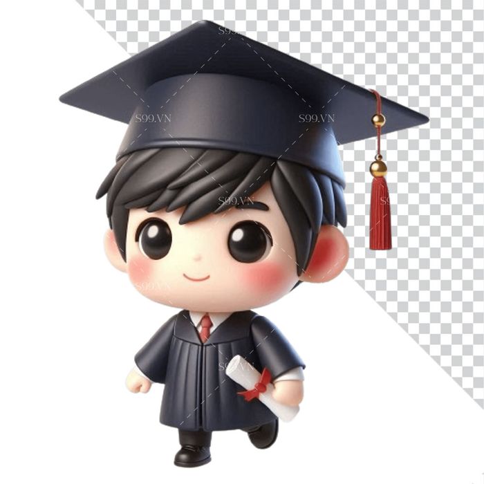 Hình ảnh cậu bé tốt nghiệp 3D file PNG mẫu CR889