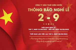 Banner chào mừng ngày quốc khánh 2-9 nền màu đỏ file PSD mẫu CR1366