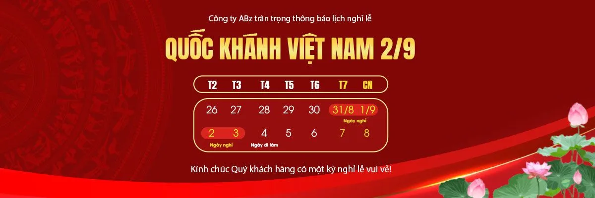 Banner thông báo lịch nghỉ lễ quốc khánh 2-9 file PSD mẫu KT96