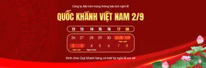 Banner thông báo lịch nghỉ lễ quốc khánh 2-9 file PSD mẫu KT96