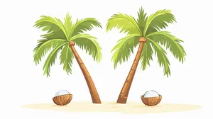 Hình ảnh cây dừa file vector mẫu KS632