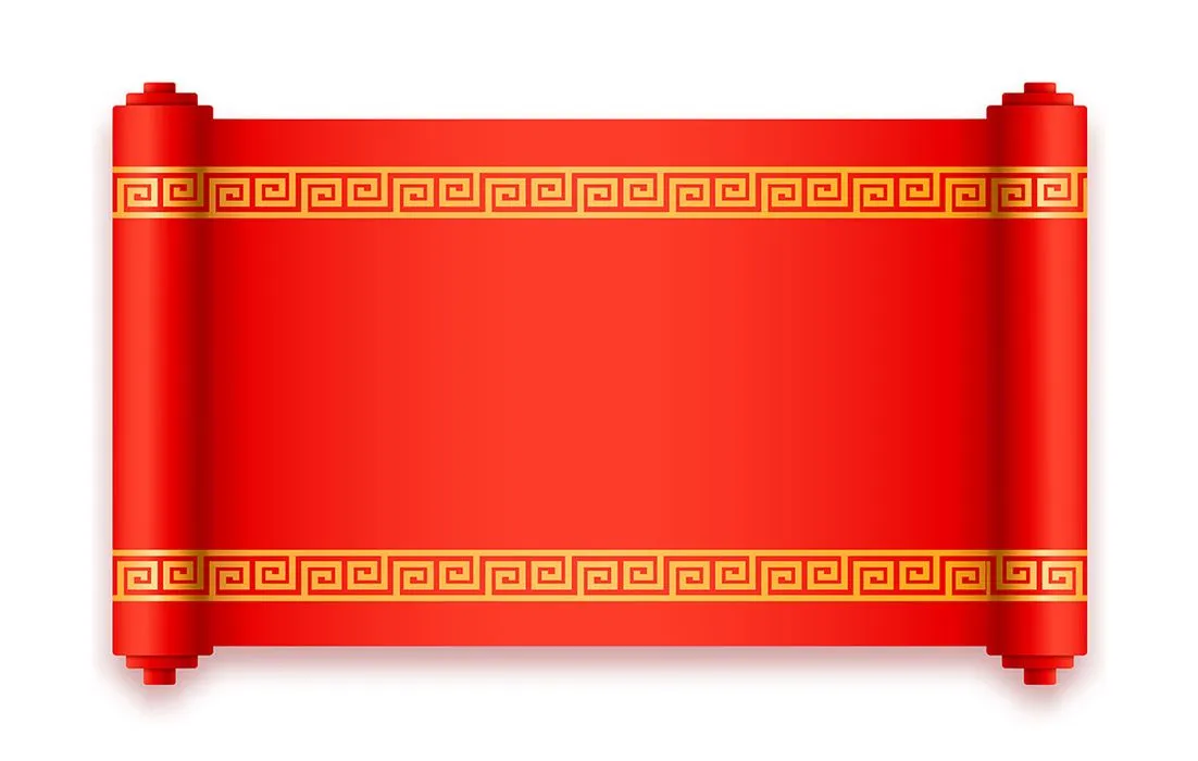 Cuộn Giấy Đỏ Câu Đối Tết Vector EPS - Thiết Kế Chúc Mừng Năm Mới