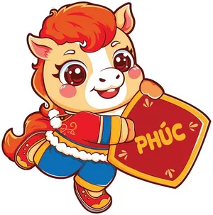 Linh Vật Ngựa Tết Dễ Thương - Đồ Họa Vector EPS Hoạt Hình