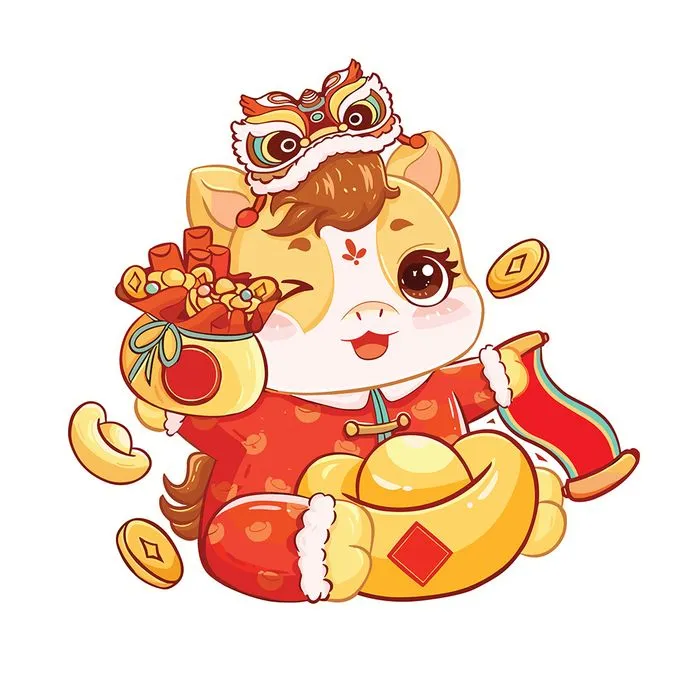 Linh Vật Ngựa Tết Bính Ngọ 2026 - Hình Minh Họa Vector Dễ Thương