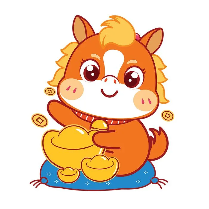 Ngựa Tài Lộc Tết 2026 - Hình Minh Họa Vector EPS Đáng Yêu