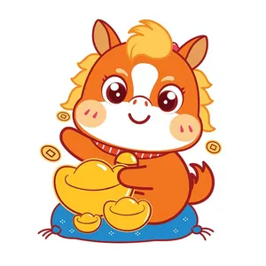 Ngựa Tài Lộc Tết 2026 - Hình Minh Họa Vector EPS Đáng Yêu