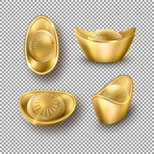 Hình ảnh thỏi vàng file vector mẫu CR1975