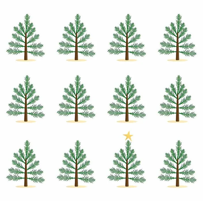 Hình ảnh cây thông file vector mẫu KS716