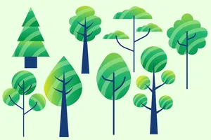 Bộ sưu tập cây xanh file vector mẫu KK79