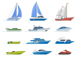 Bộ sưu tập con thuyền buồm file vector mẫu HH138