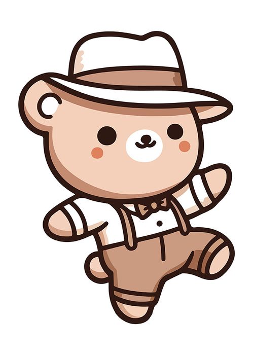Hình ảnh chú gấu cute file vector mẫu CR63
