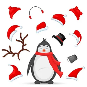 Bộ sưu tập mũ giáng sinh file vector mẫu CR1871