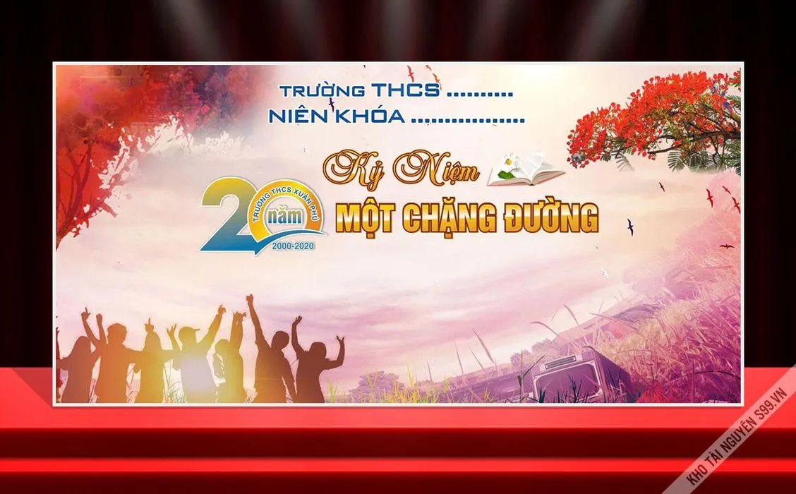 Backdrop Kỷ Niệm 20 Năm Ngày Ra Trường - Thiết Kế Sẵn CDR