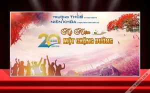 Backdrop Kỷ Niệm 20 Năm Ngày Ra Trường - Thiết Kế Sẵn CDR