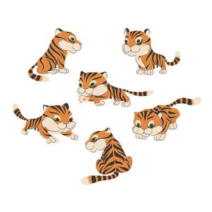 Bộ sưu tập hành động của chú hổ con file vector mẫu CR1502