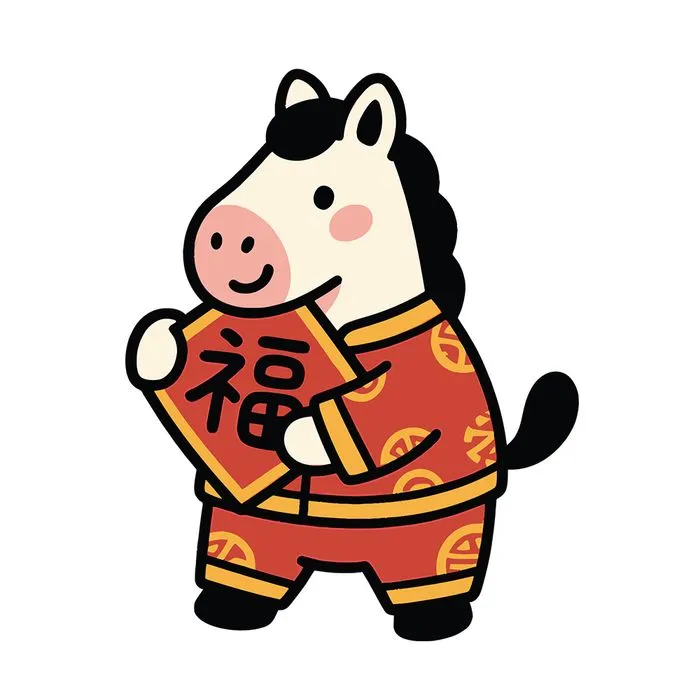 Linh Vật Ngựa Tết Bính Ngọ 2026 - Hình Minh Họa Vector EPS Dễ Dàng Chỉnh Sửa