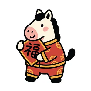 Linh Vật Ngựa Tết Bính Ngọ 2026 - Hình Minh Họa Vector EPS Dễ Dàng Chỉnh Sửa