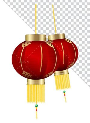 Hình ảnh đèn lồng trang trí dịp tết file PNG mẫu CR534