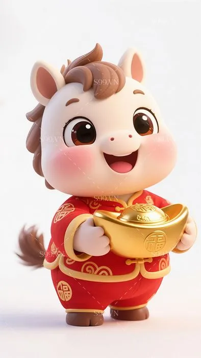 Hình Minh Họa Tết Con Ngựa Dễ Thương - File JPG Chất Lượng Cao