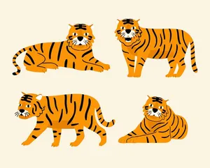 Hình ảnh chú hổ flie vector mẫu KS93