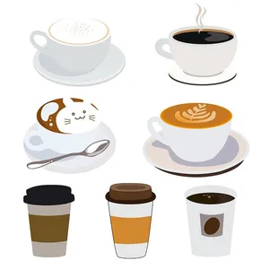 Hình minh họa cốc cafe file vector mẫu KS840
