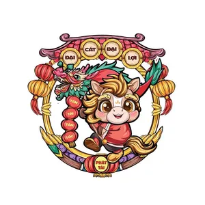 Linh Vật Ngựa Tết Nguyên Đán, Thiết Kế Đồ Họa Vector Hoạt Hình Dễ Thương