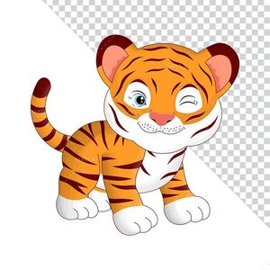 Hình ảnh bé hổ cute file PNG mẫu CR1103