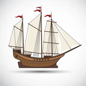 Hình ảnh con thuyền buồm file vector mẫu HH180