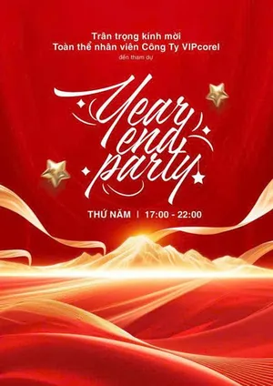 Thư Mời Tết & Tiệc Cuối Năm Đỏ Vàng - Mẫu CDR Chuyên Nghiệp
